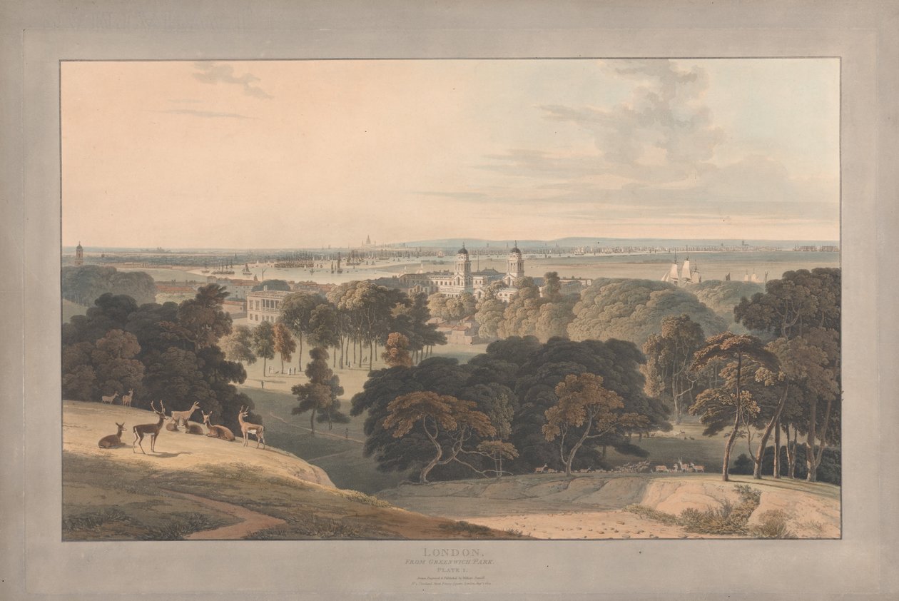 Prancha I: Londres visto de Greenwich Park de William Daniell
