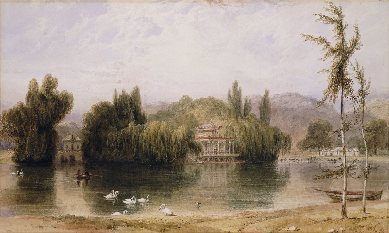 Cena na água da Virgínia, 1827 de William Daniell
