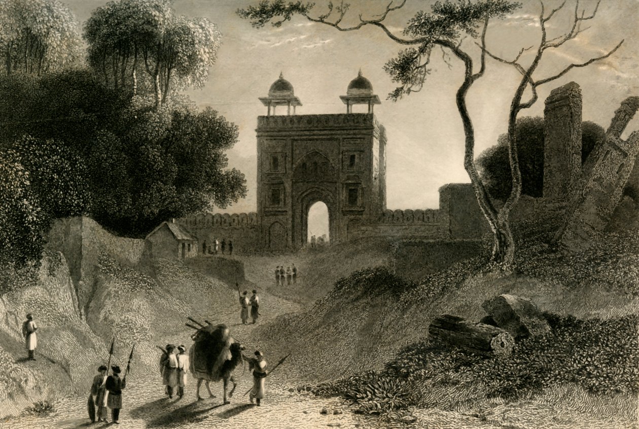 O portão de Agra, Chauter Serai, 1835. de William Daniell