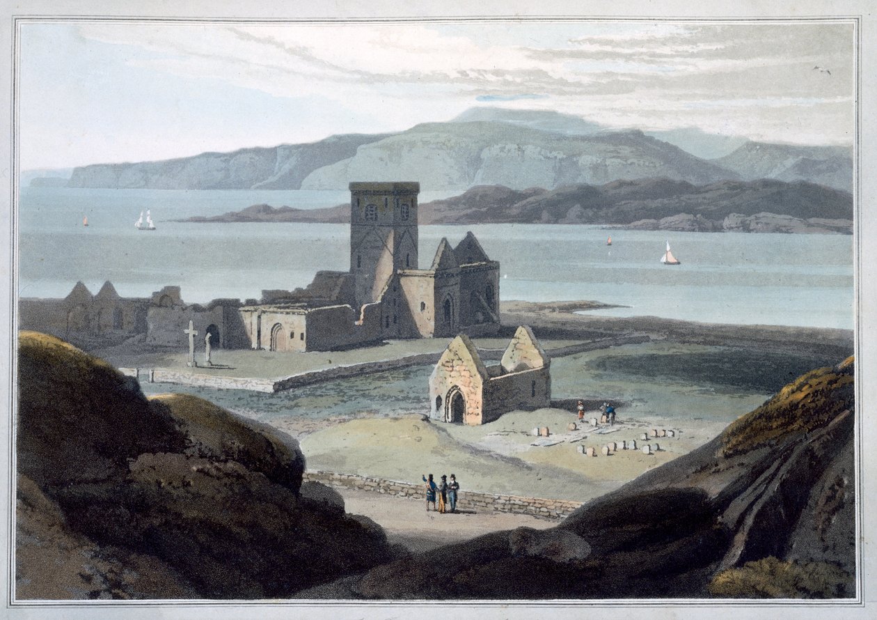 A Catedral em Iona, Argyll e Bute, Escócia, 1817 de William Daniell