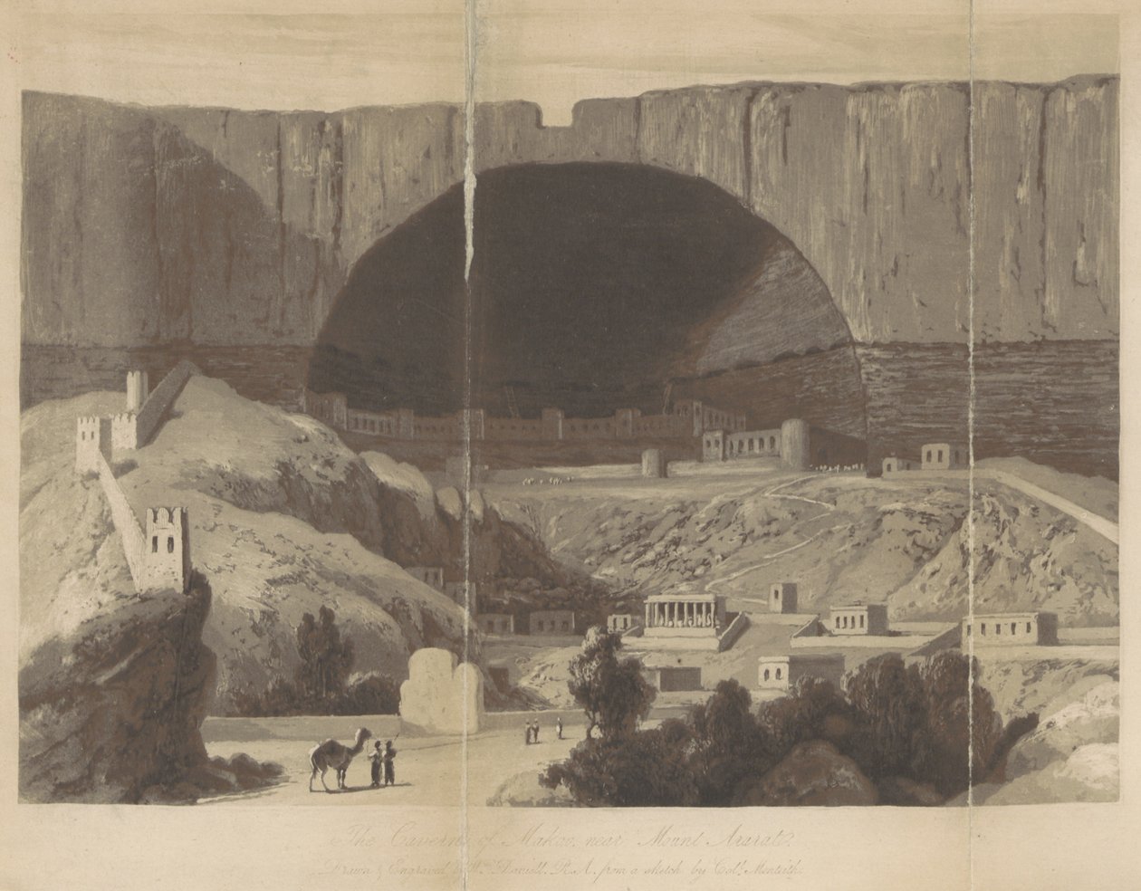 A Caverna de Makoo perto do Monte Ararat de William Daniell