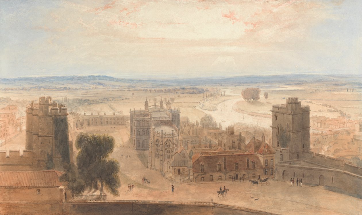 Vista da Torre Redonda, Castelo de Windsor de William Daniell