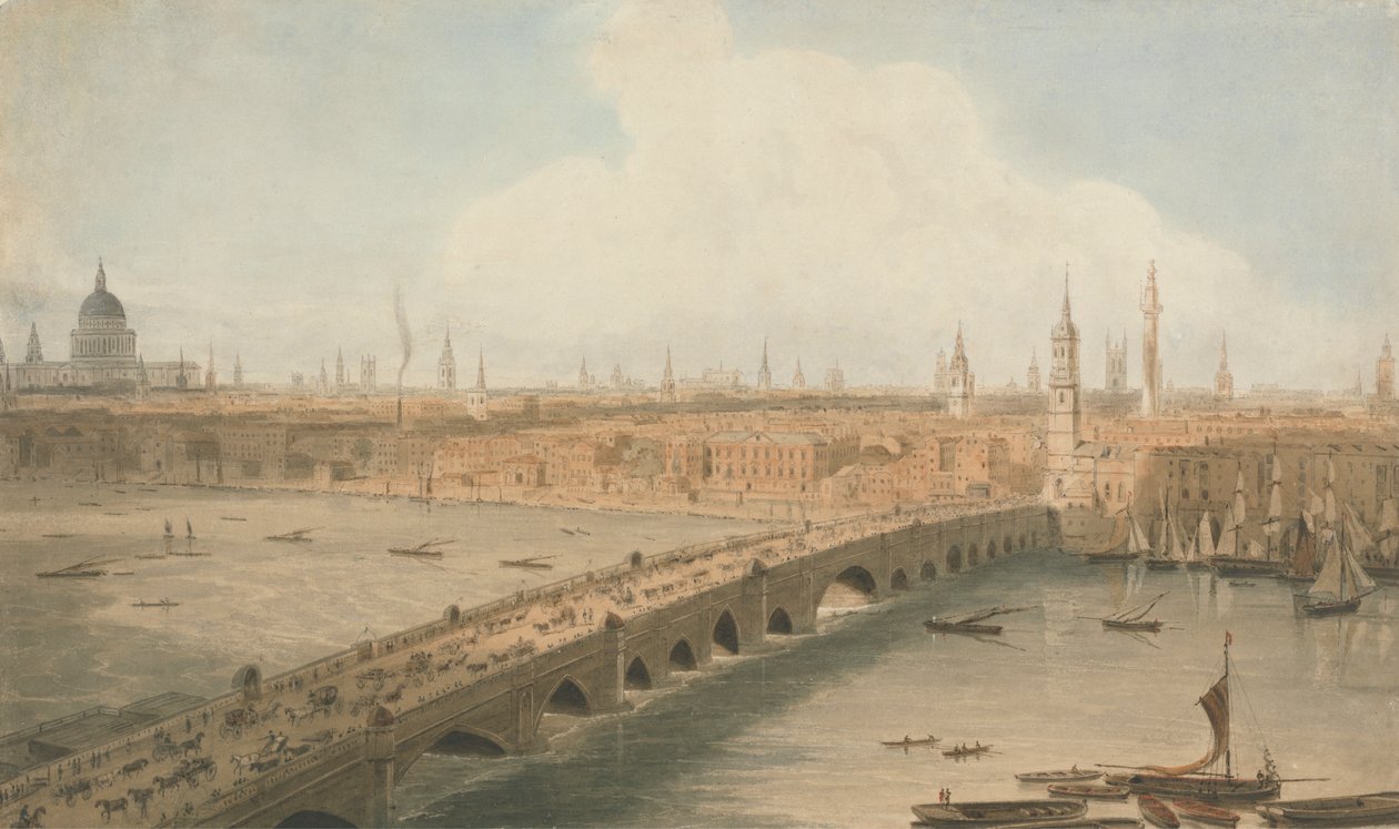 Vista da Ponte de Londres e da Catedral de St. Paul