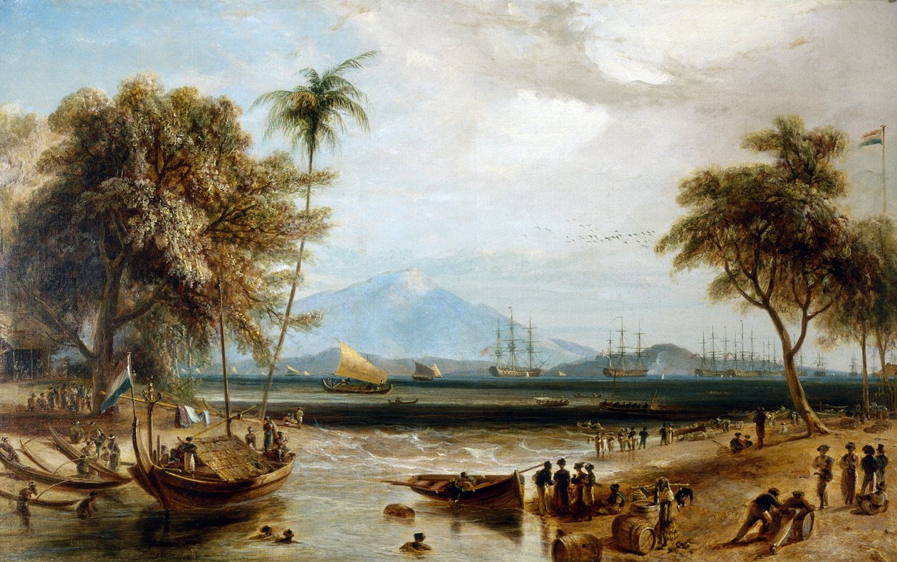 Ponto de água em Anjer Point, na ilha de Java (Indonésia) de William Daniell