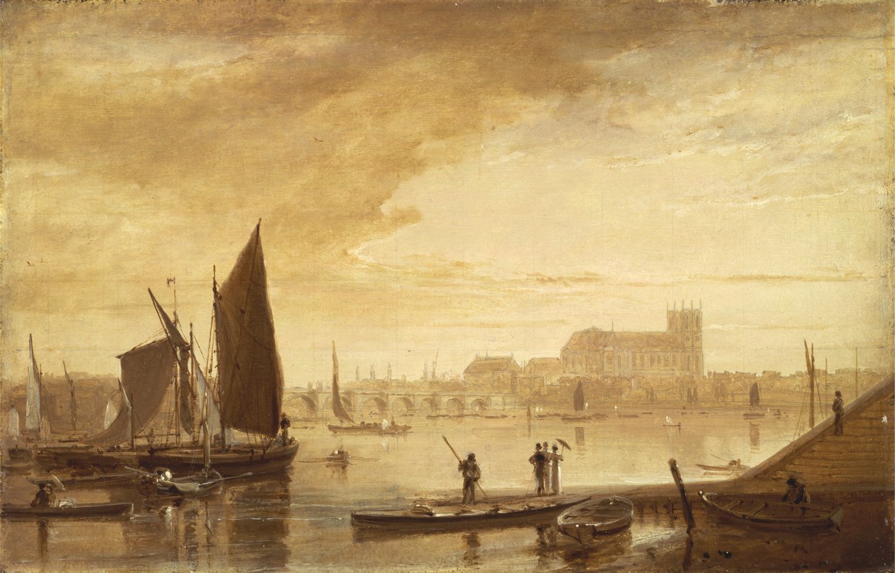 Ponte e Abadia de Westminster de William Daniell