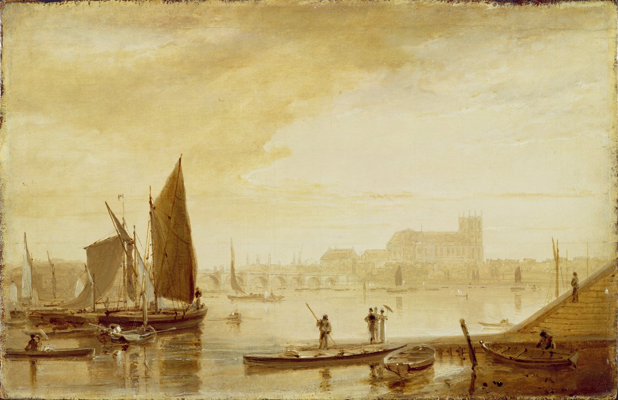 Ponte e Abadia de Westminster de William Daniell