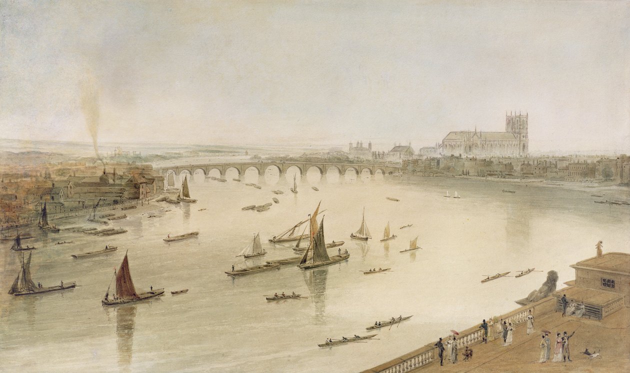 Ponte de Westminster da Somerset House, 1805 de William Daniell
