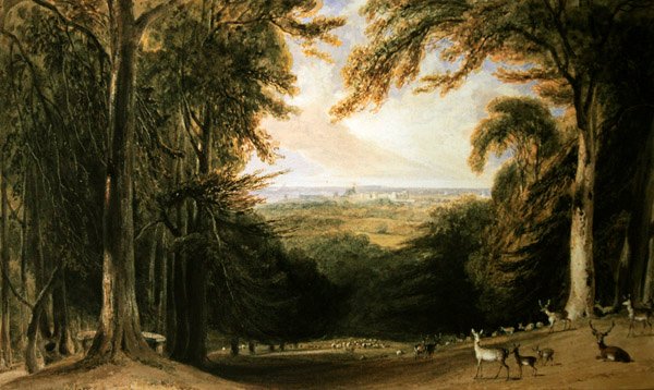 Paisagem arborizada, Windsor de William Daniell