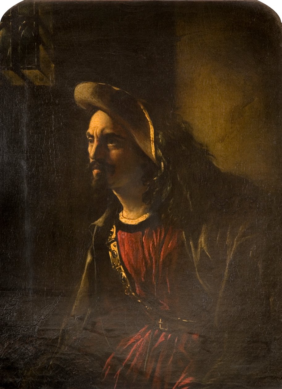 Retrato de um homem de chapéu emplumado, de William Daniels
