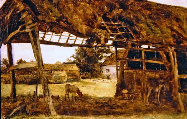 Antigo Galpão da Fazenda (óleo a bordo) de William Davis