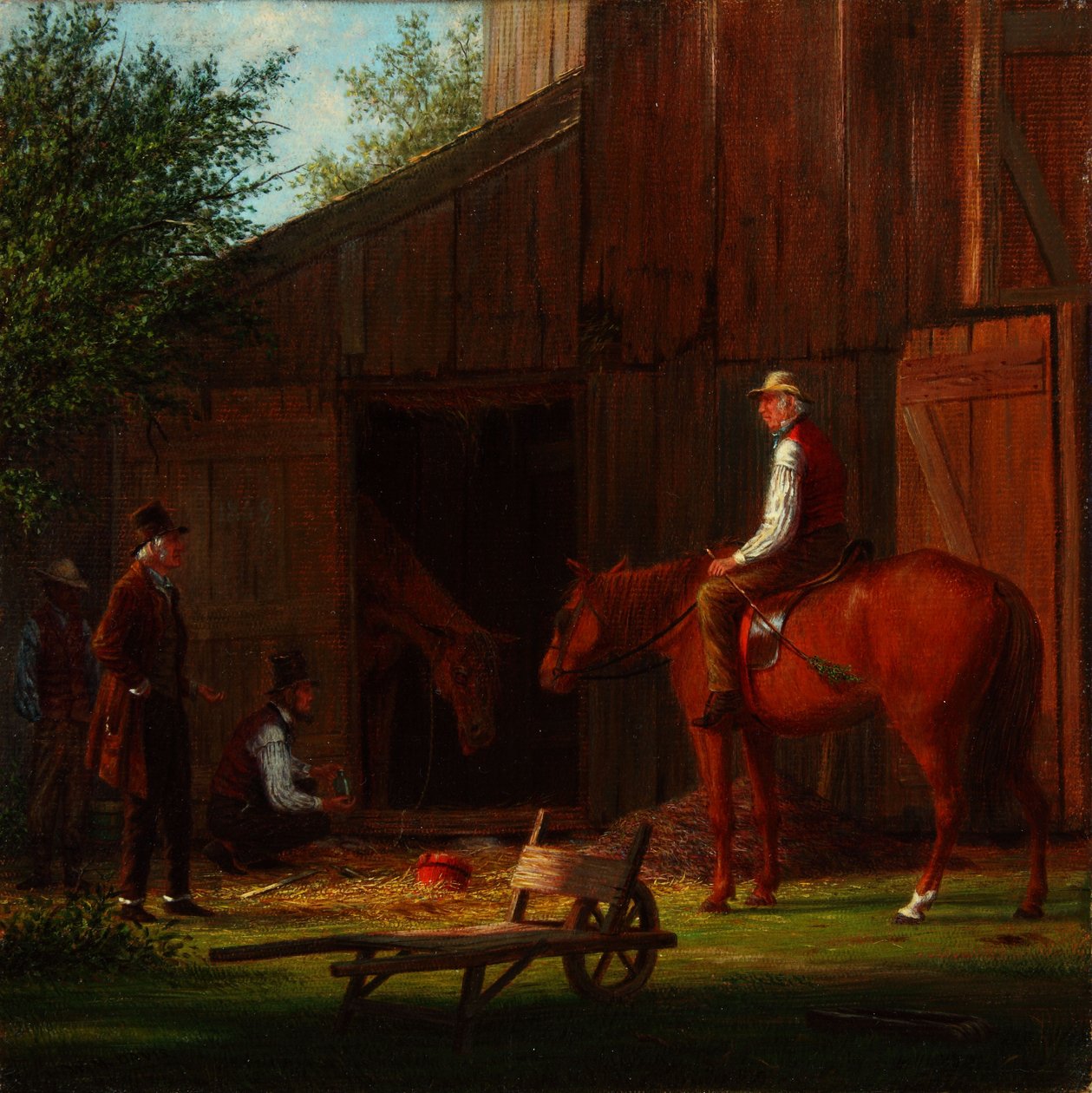 O Cavalo Doente 1869 (Óleo sobre tela) de William Davis