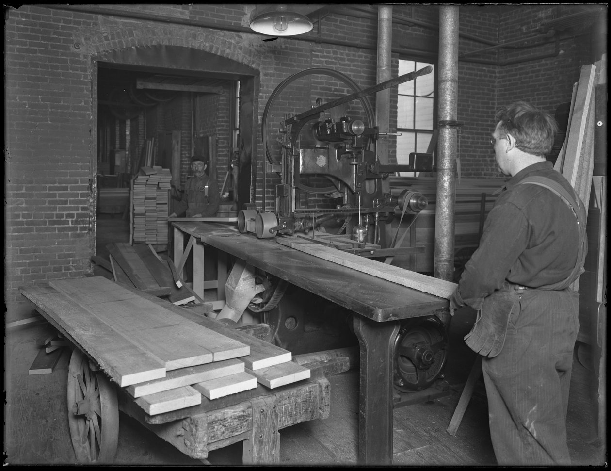 Madeira serrada para uso na fabricação de caixões, Oneida, Nova York, 3 de abril de 1916 de William Davis Hassler
