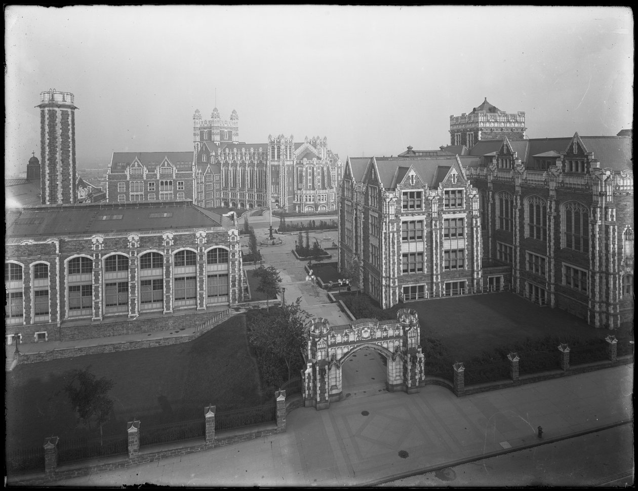 Vista alta ângulo, de, a, campus, de, cidade, faculdade, de, nova iorque, cidade nova iorque, 16 de julho, 1914 de William Davis Hassler