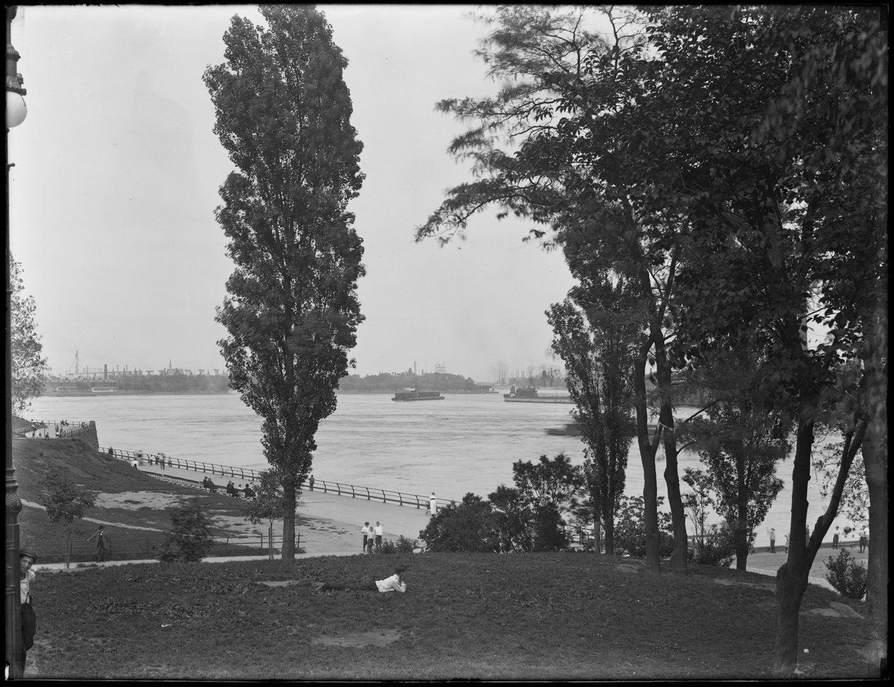 Vista do Portão do Inferno e do East River do 86th Street Park, Nova York, 31 de julho de 1914 de William Davis Hassler