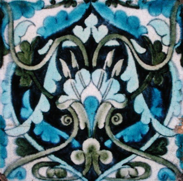 Azulejo com design em estilo persa (cerâmica) de William de Morgan