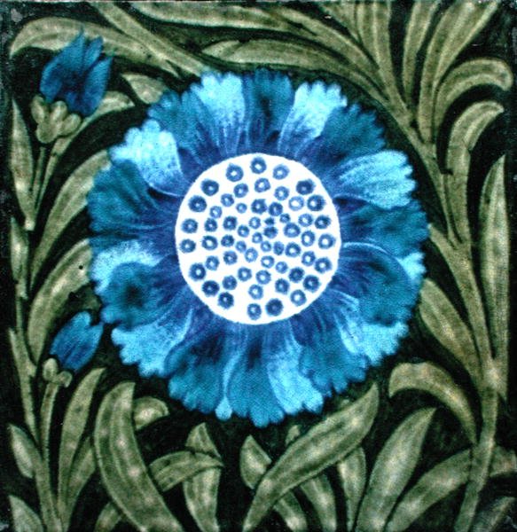 Telha com desenho floral estilo persa (cerâmica) de William de Morgan