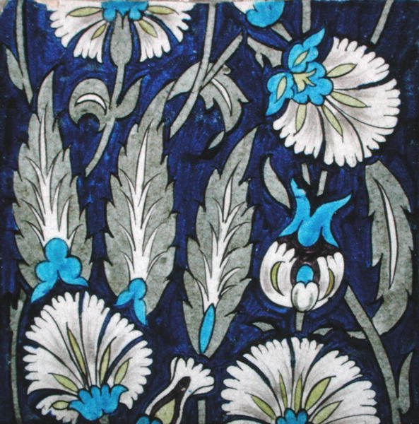Telha com desenho floral (cerâmica) de William de Morgan