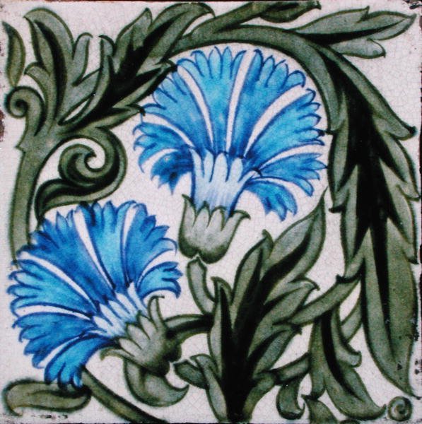 Telha com desenho floral (cerâmica) de William de Morgan