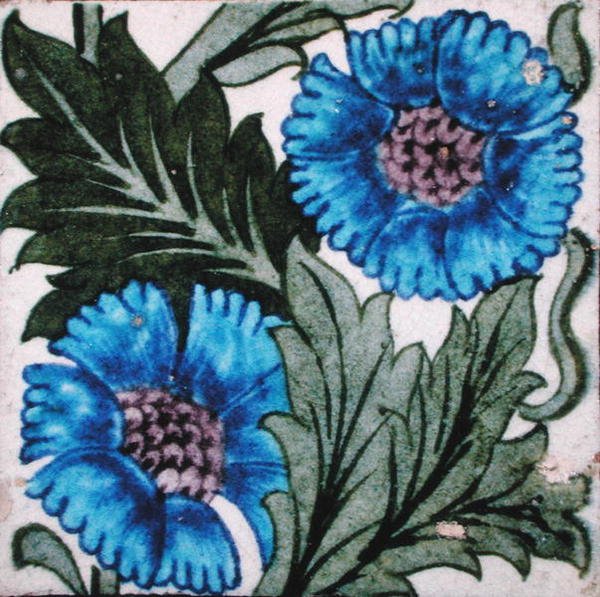 Telha com desenho floral (cerâmica) de William de Morgan