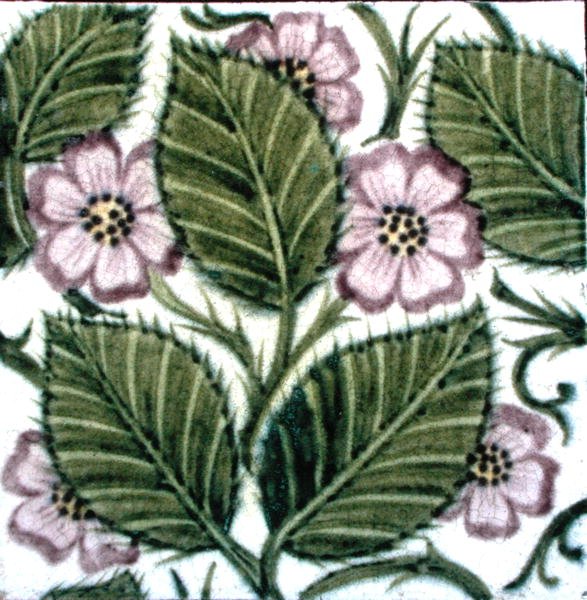 Telha com desenho floral (cerâmica) de William de Morgan
