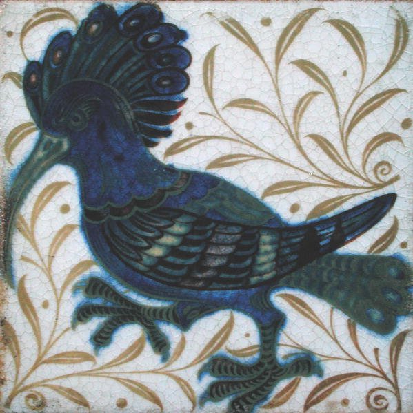 Telha com desenho de beija-flor (cerâmica) de William de Morgan