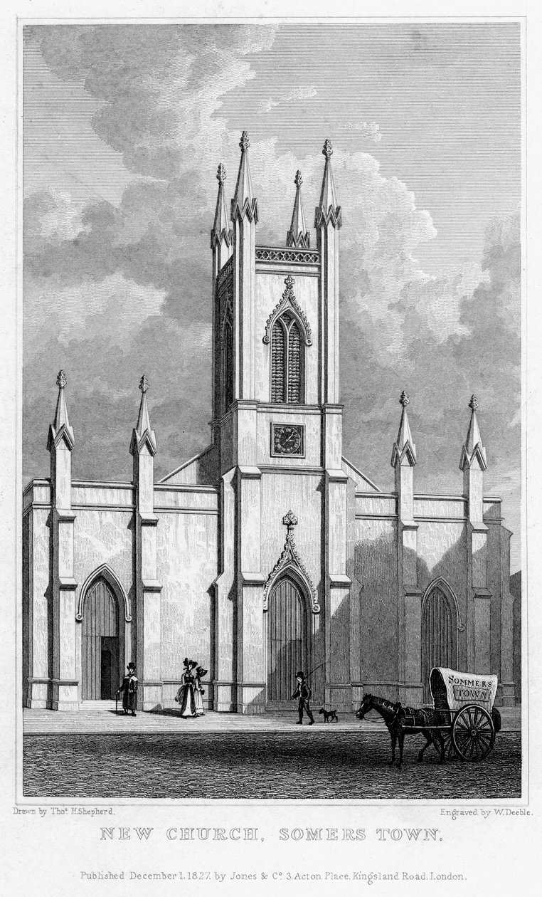 Nova igreja, Somers Town, Camden, Londres, 1827. de William Deeble