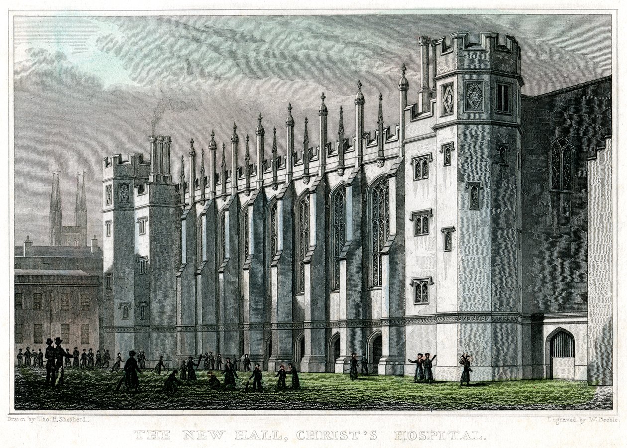 The New Hall, Christs Hospital, Londres, 1828. de William Deeble