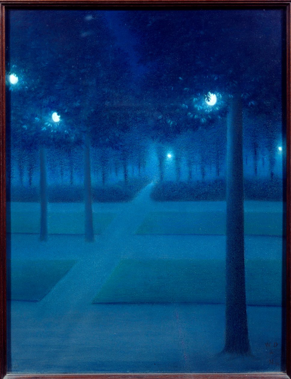 Noite no Parc Royal de Bruxelles. Pintura em pastel de William Degouves de Nuncques (1867-1935) (ec.belg) 1897 Sol. 0,65x0,5 m Paris, musee d
