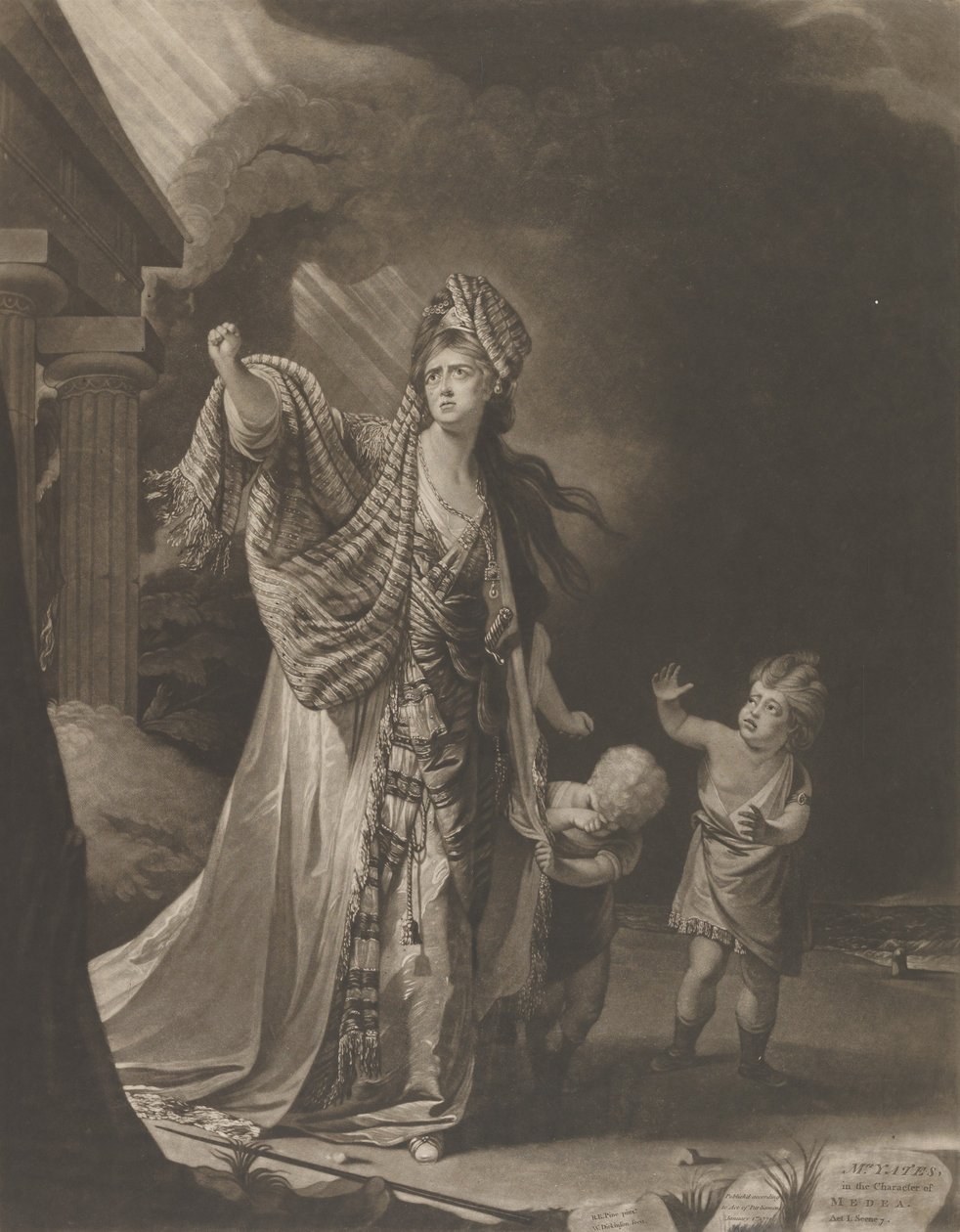Sra. Yates no Personagem de Medeia, 1771. de William Dickinson