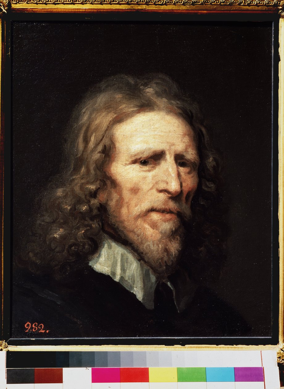 "Retrato de Abraham van der Doort (ca. 1575/1580 -1640), artista holandês" Pintura de William Dobson (ca. 1610-1646) antes de 1640 Dim. 45x38 cm São Petersburgo, Museu Hermitage de William Dobson