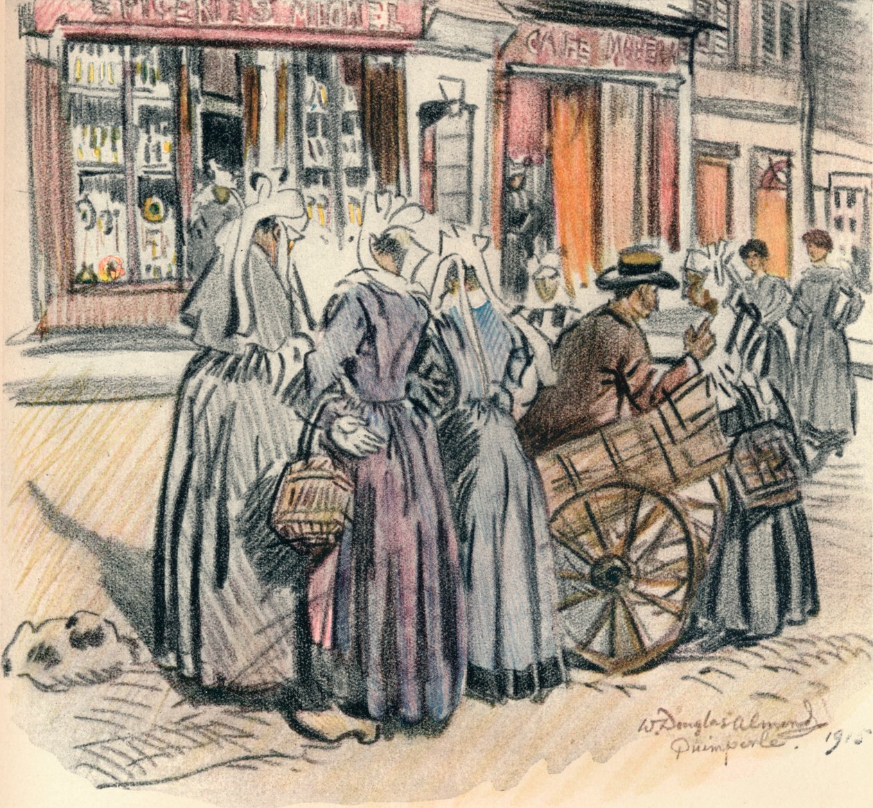 Fofocas de rua, Quimperle, 1915 de William Douglas Almond