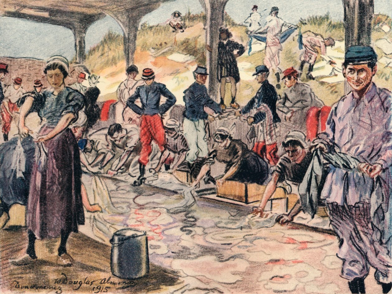 Lavagem para os soldados, Douarnenex, 1915 de William Douglas Almond