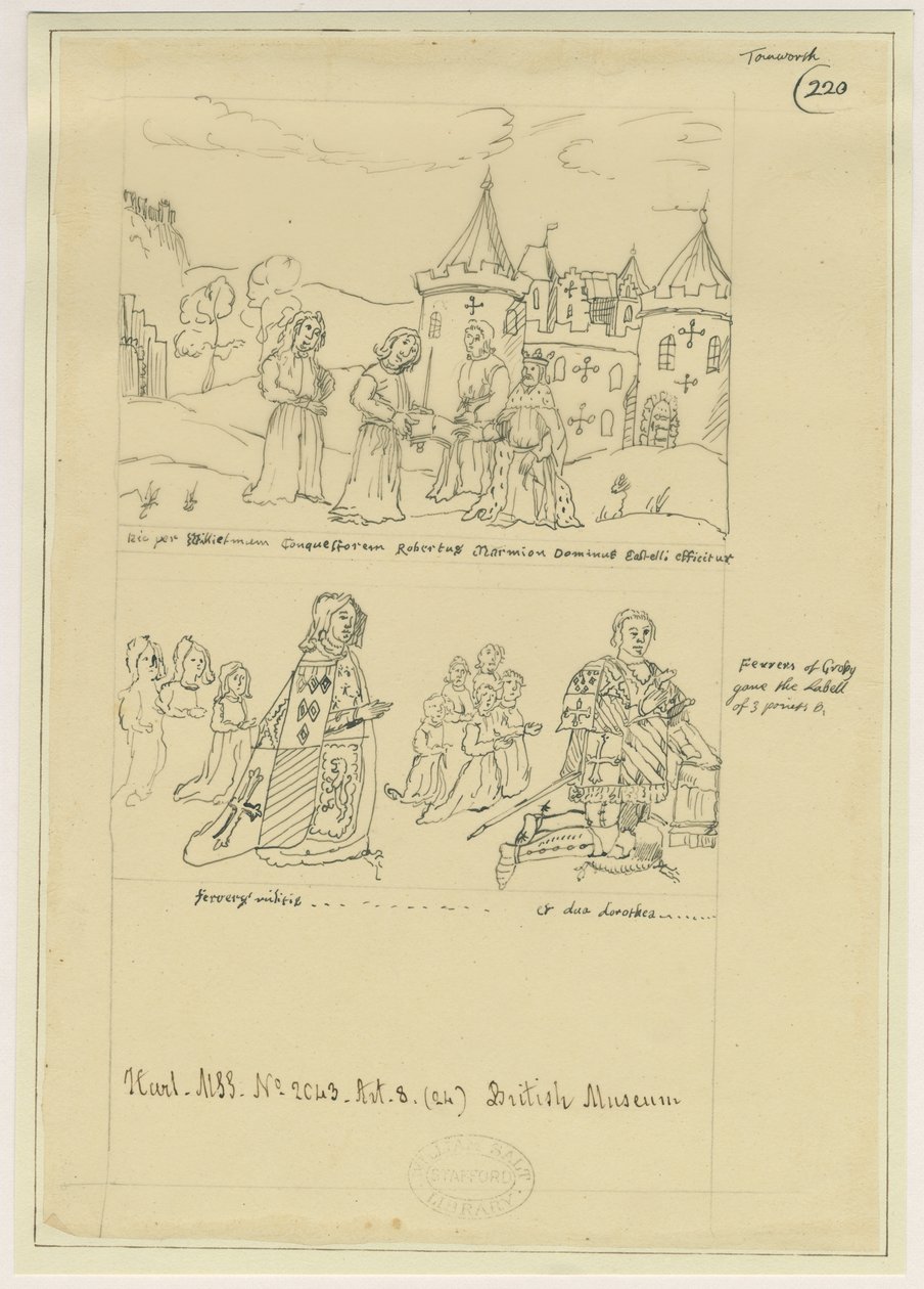 Tamworth Church - Janela de Vidro: traçado em tinta, nd [?17th cent] (desenho) de William Dugdale