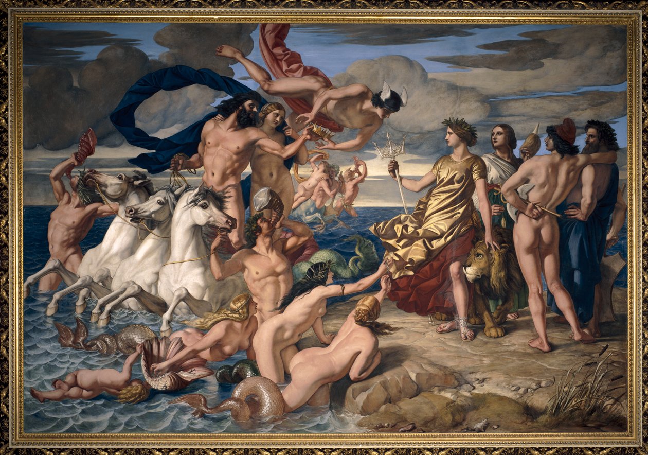Neptuno renunciando ao Império dos Mares à Britânia, 1847.   de William Dyce