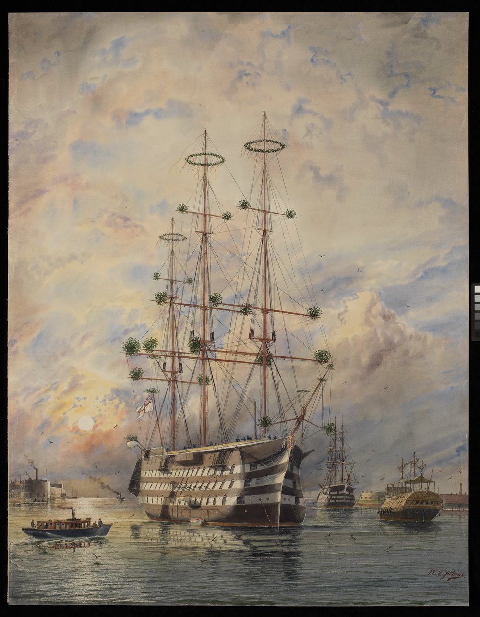 HMS Victory (aguarela) de William Edward Atkins