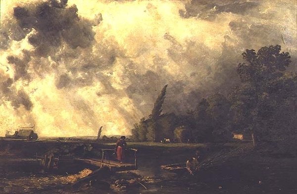 Cena nas margens do Medway - Um dia tempestuoso de William Edward Dighton
