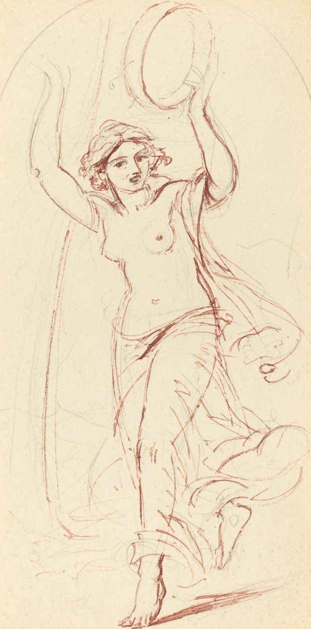 Mulher dançando com um pandeiro de William Edward Frost