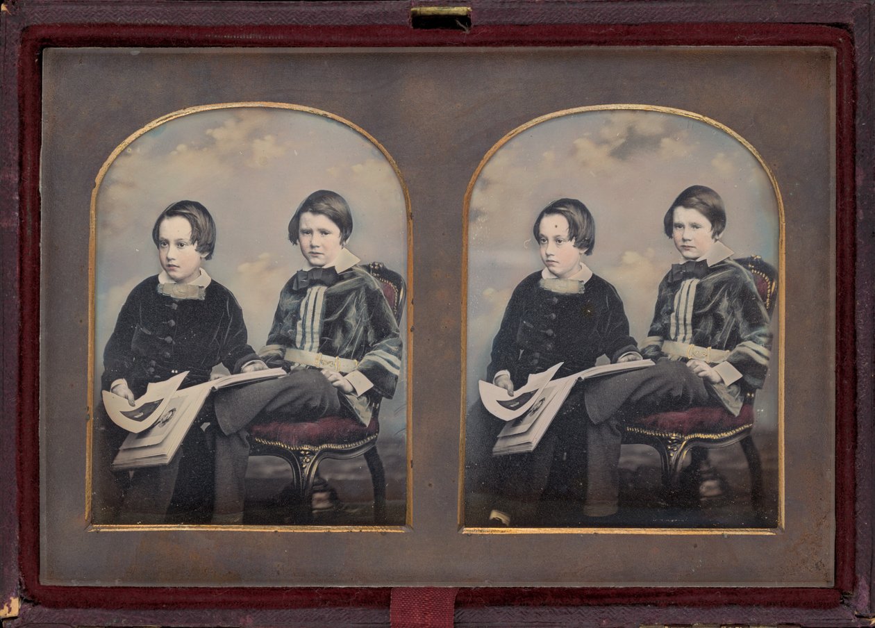 Retrato de dois rapazes, década de 1850 (foto) de William Edward Kilburn