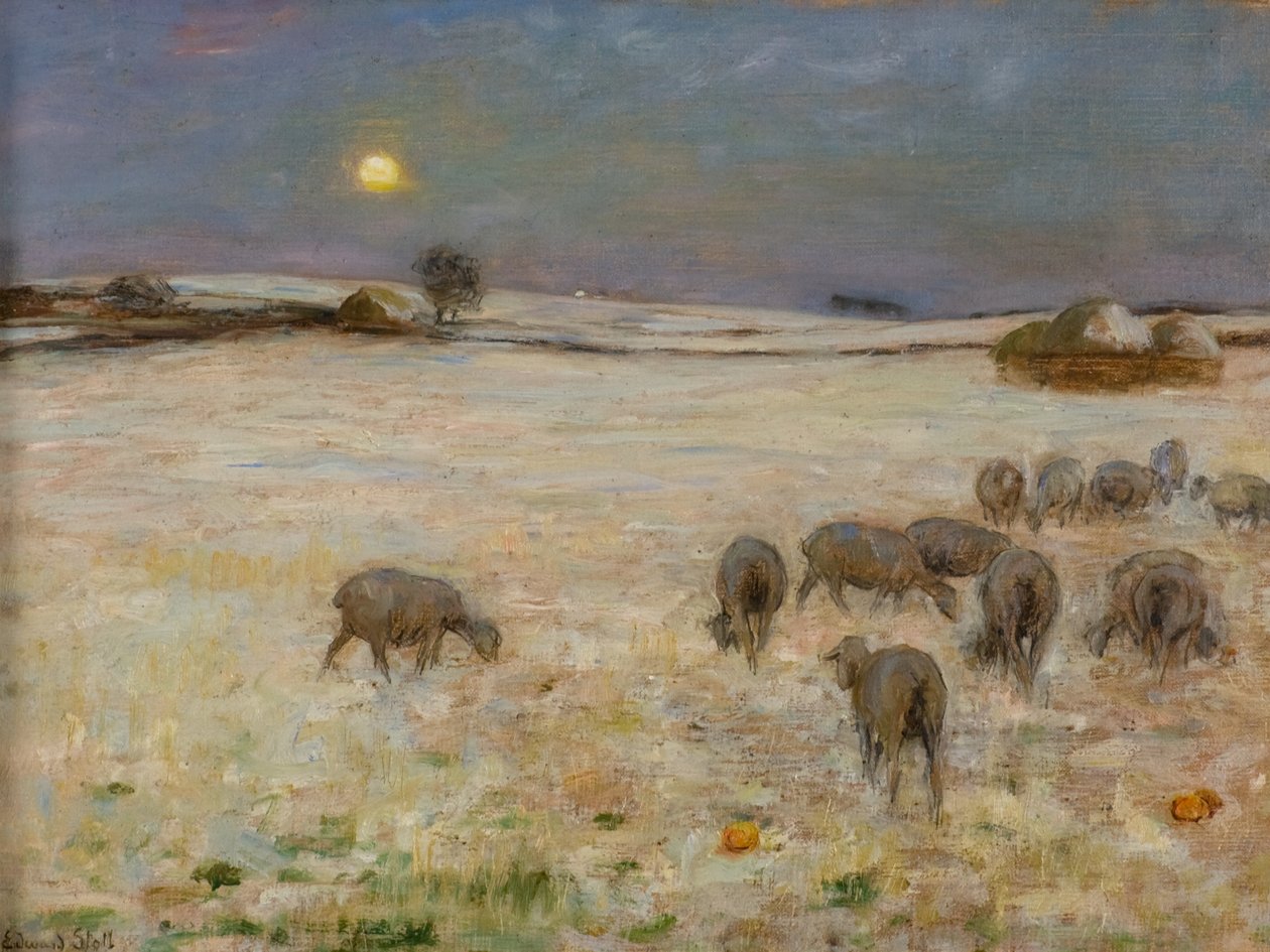 Ovelhas na neve (óleo sobre tela) de William Edward Stott