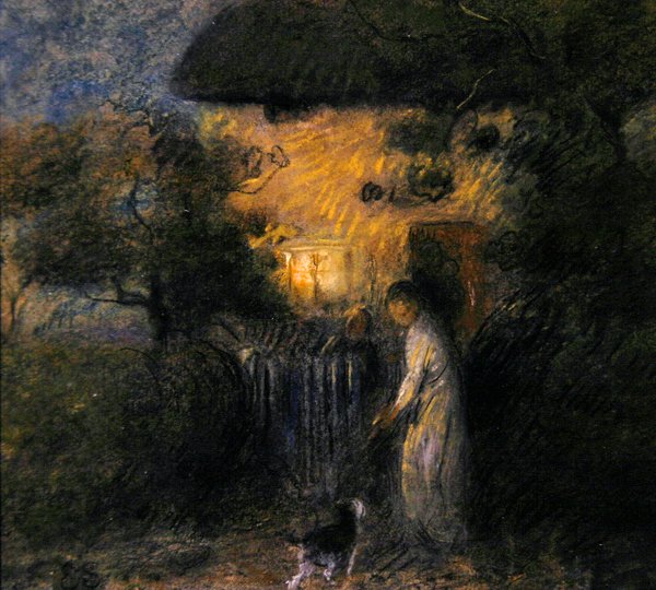 The Stray Cat, c.1890 (pastel sobre papel) de William Edward Stott