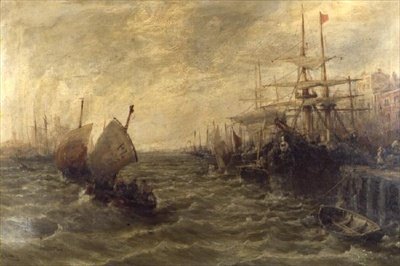 Windy Day, Peel Harbour, Isle of Man de William Edward Webb