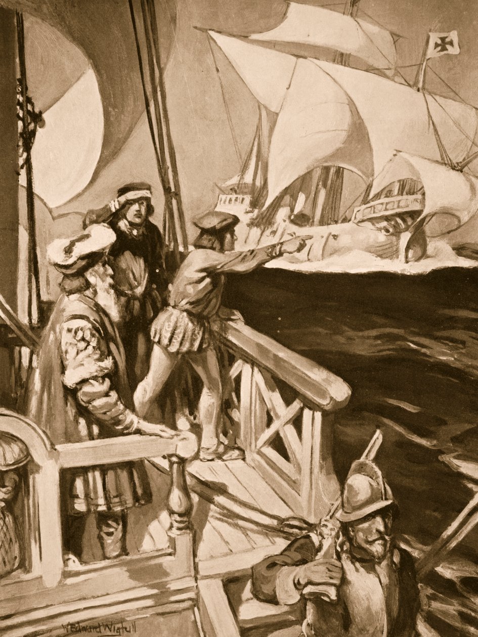 Vasco Da Gama contornando o cabo da boa esperança de William Edward Wigfull