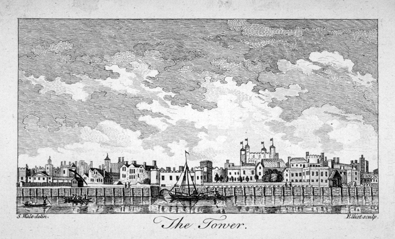 Vista sul da Torre de Londres com barcos no Rio Tamisa, 1761 de William Elliot