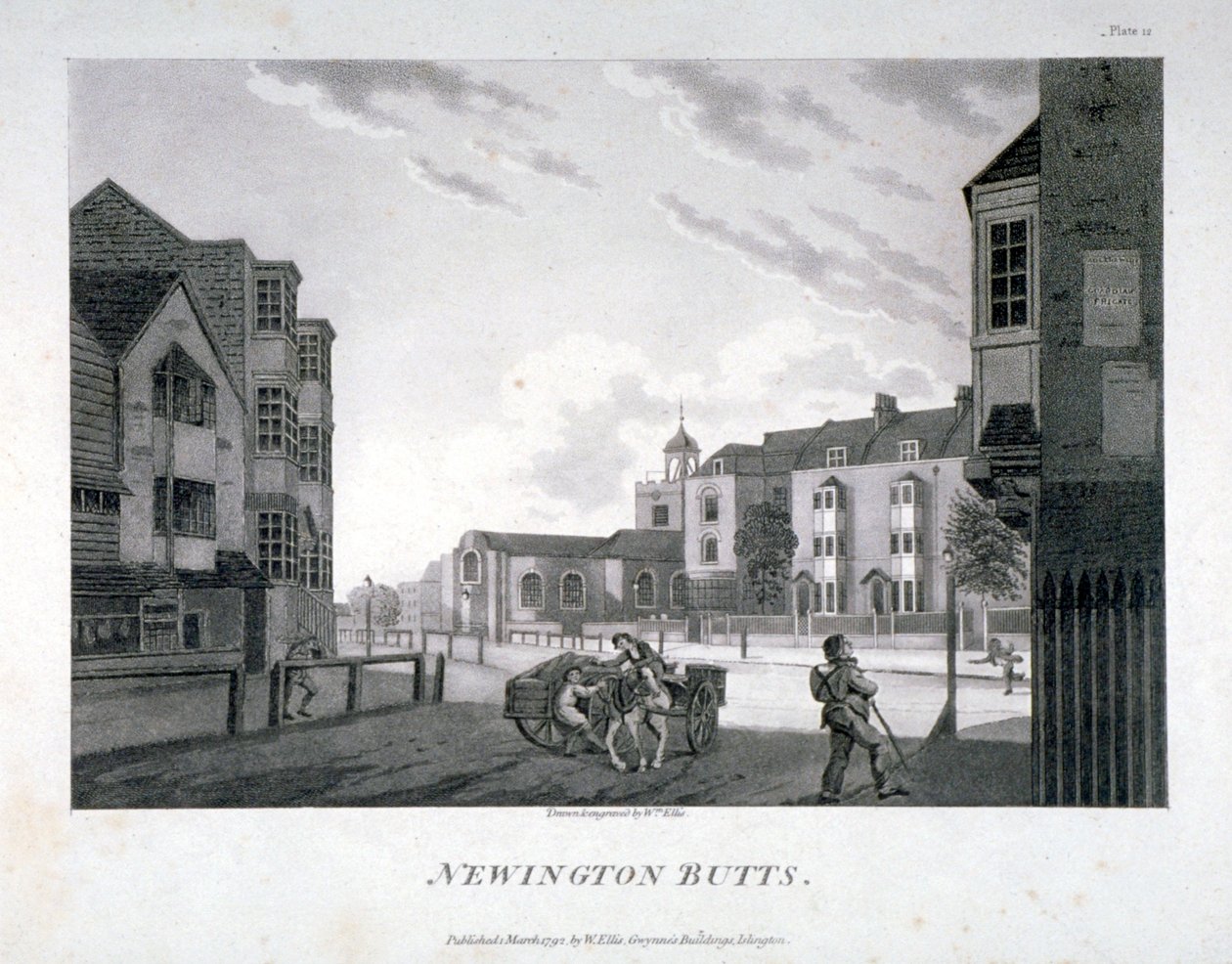 Newington Butts, Southwark, Londres, 1792.                                     de William Ellis