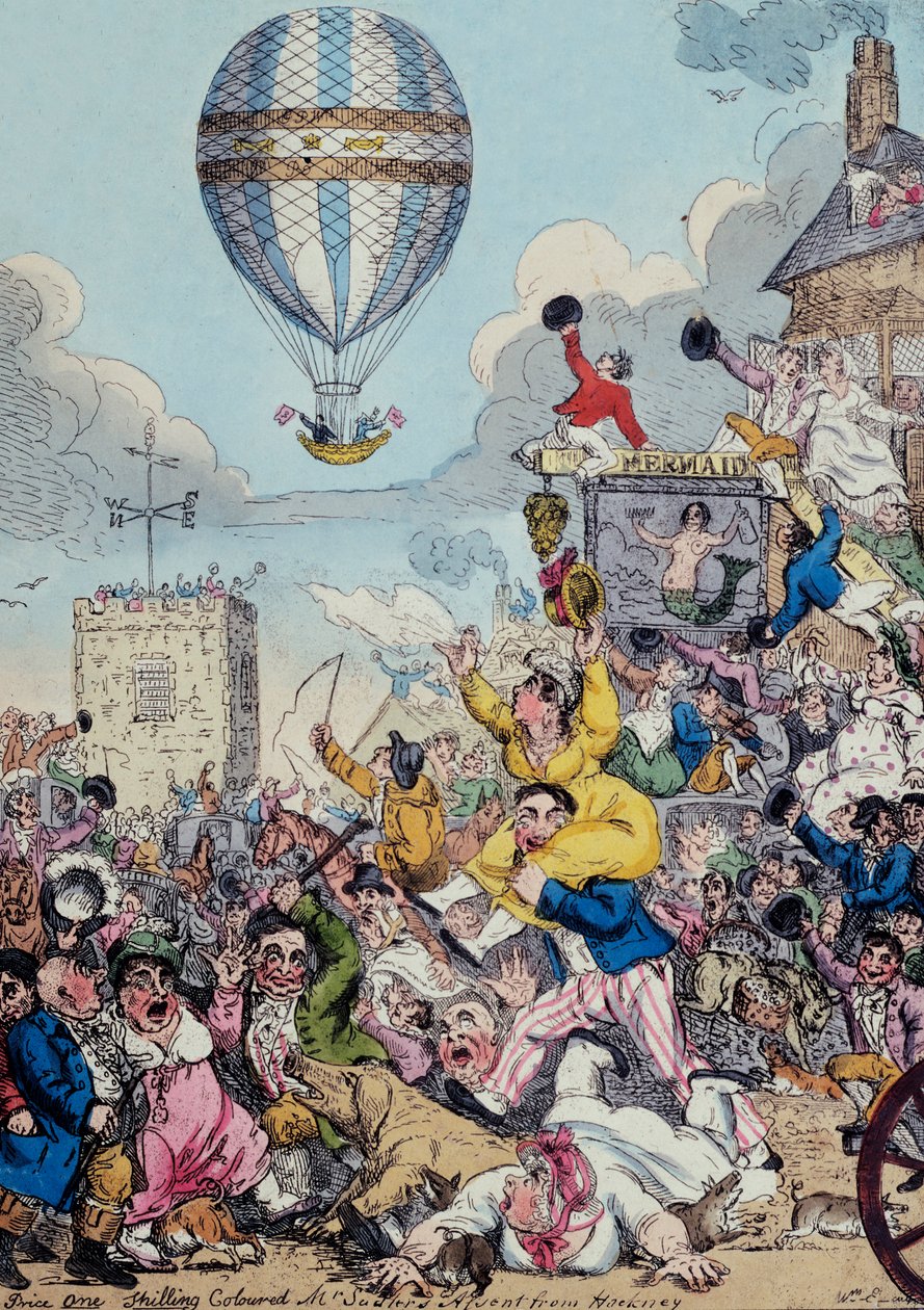 Ascensão do Sr. Sadler de Hackney, 1811 de William Elmes