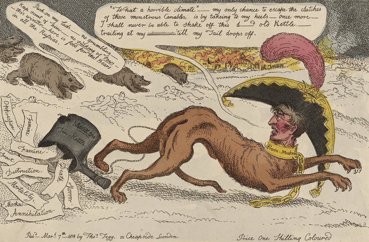 O Cão de Sangue Corso Beset by the Bears of Russia, 7 de Março de William Elmes