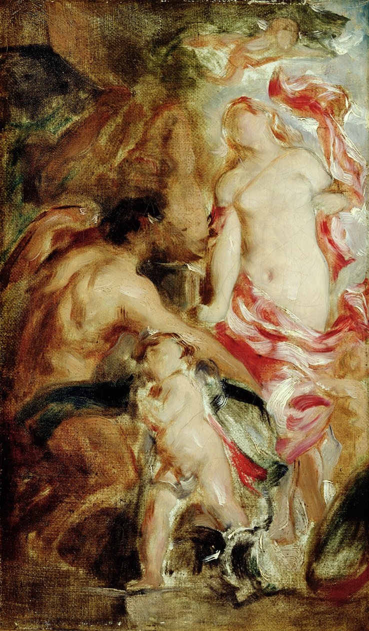 Estudo alegórico, um esboço (óleo sobre tela) de William Etty