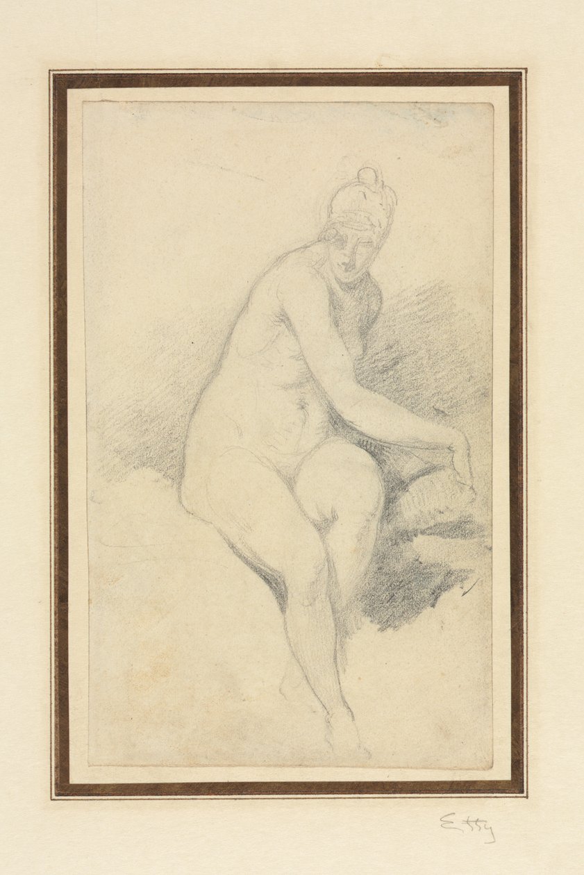 Nude assentado. de William Etty