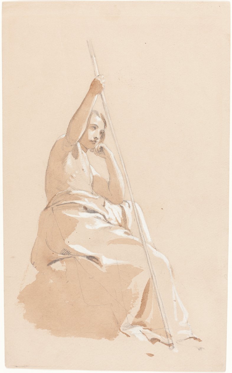 Jovens sentados com um cajado de William Etty