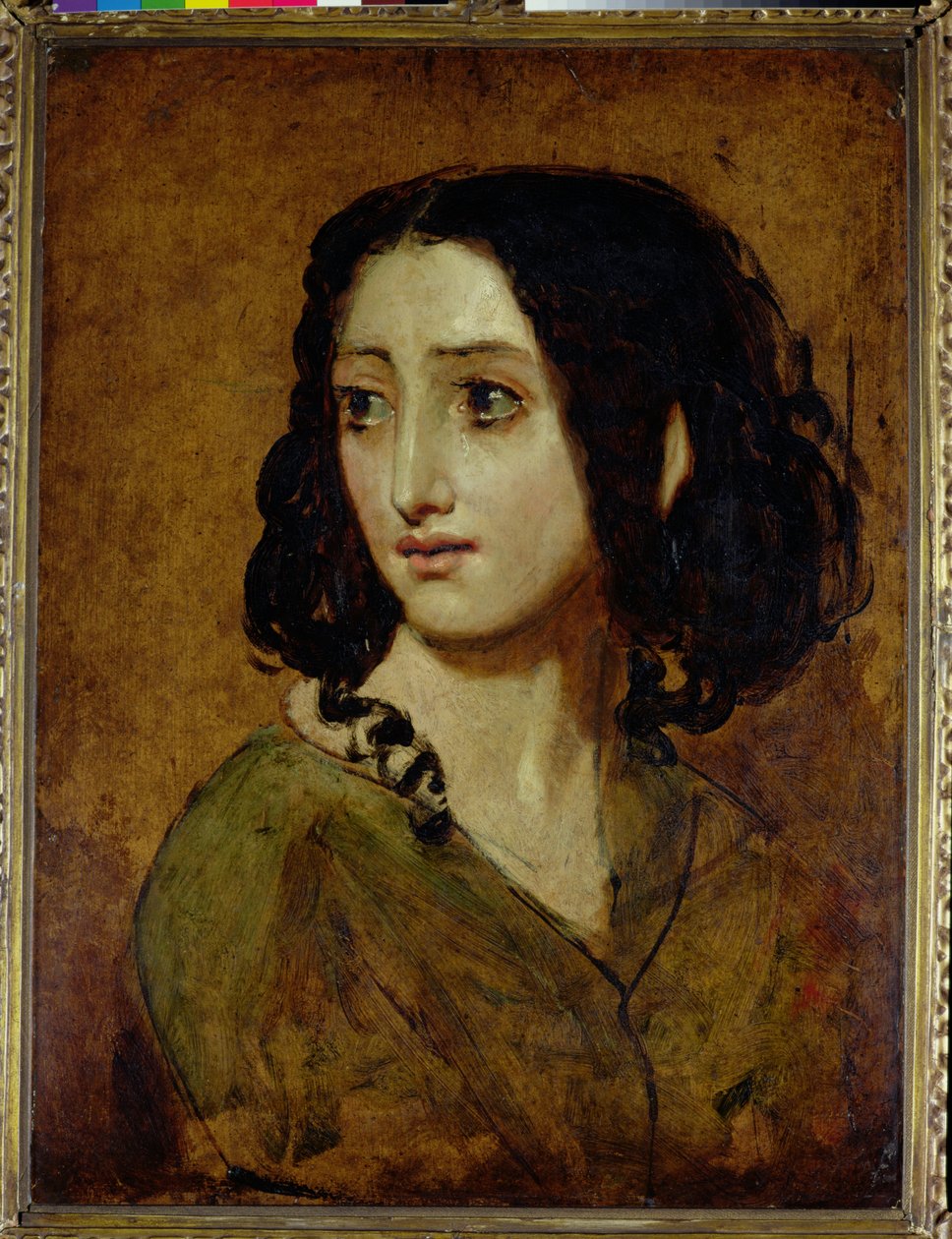 Estudo de Mlle Rachel (óleo sobre cartão) de William Etty